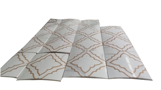 Decoration Arc Water Jet Marble Pattern Wall Panel