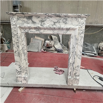 Luxury Home Decor Custom White Marble Fireplace Mantel