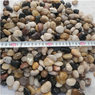 Natural Polished Mixed Color Landscape Stone Pebbles