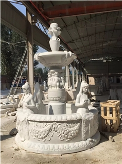 Natural White Marble Landscaping Fountain Garden