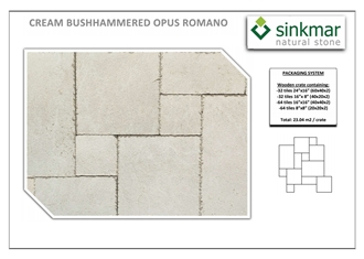 Opus Roman Pattern Crema Levante Marble Tiles