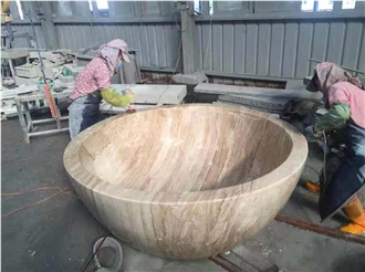 Freestanding Marble Natural Stone Bathtub For Villa