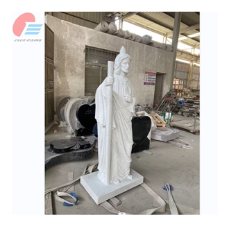 Carrara White Marble Jesus Statue Sculpting  Tombstone