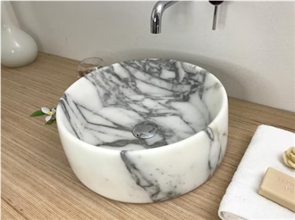 Lashotor Marble Round Basin For Home Design