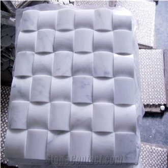 China White Marble Basketwave Mosaic Mosaic Tiles