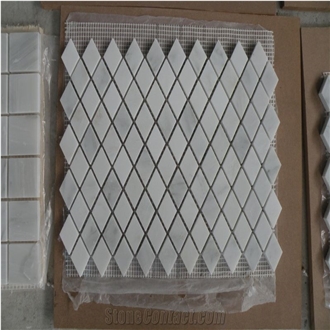 China White Marble Basketwave Mosaic Mosaic Tiles