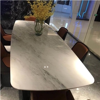 Chinese White Marble Calacatta Taupe Table Tops