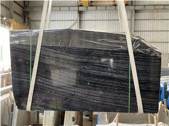 Chinese Popular Black Wooden Marble Slabs