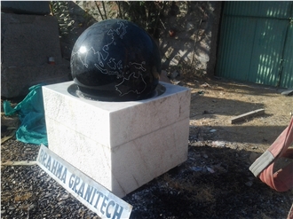 Black Granite Large Outdoor Fountain Sphere Kugel Ball Globe