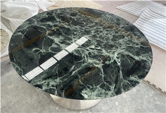 Home Living Natural Round Green Marble Table Tops