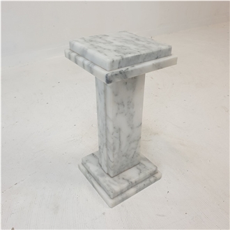 Italian White Marble Plinth Stand Set Coffee Table Pedestal