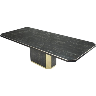 Large Brass Portoro Marble Dining Room Table