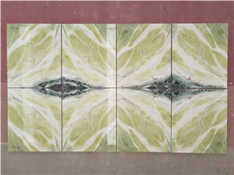 Ming Green Paradaise Jade Marble  Bookmatch Wall Tiles