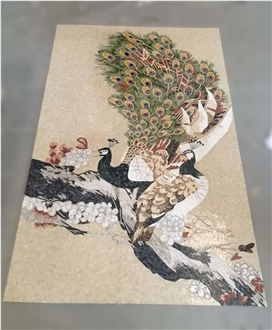 Peacock Pattern Art  Mosaic Tiles
