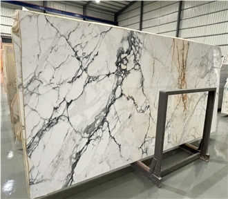 White Stone Calacatta Paonazzo Marble Slab For Tiles