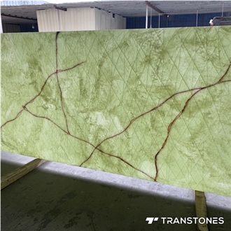 Translucent Engineered Stone Green Alabaster Wall Panel