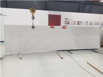 GOLDTOP 5052 Calacatta Leon White Quartz Slabs