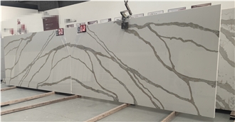GOLDTOP 5073 Calacatta Everest White Quartz Slabs