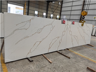 GOLDTOP 5086 Calacatta Miami White Quartz Slabs