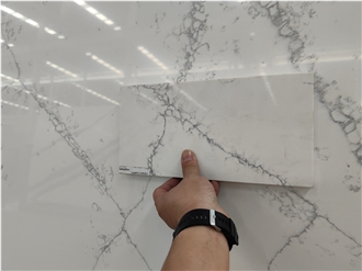 GOLDTOP 5102 Calacatta Salerno White Quartz Slabs