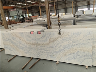 GOLDTOP 6005 Concrete Bloom White Quartz Slabs