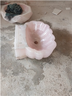 Pink Onyx Sinks Sea Shell Flower Design