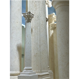 Travertine Roman Column Building For Interior Decoration