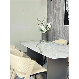 White Clivia Marble Table For Rectangle Dining Table Tops