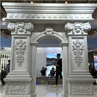 White Granite Gate Carving For Relief Sculpture