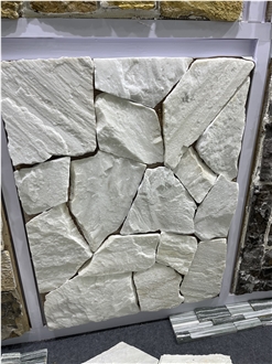 SPA White Quartzite Exposed Wall Stone For Featuree Wall