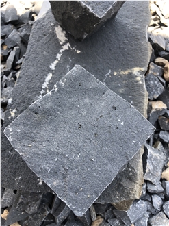 Zhangpu Black Natural Split Cube Cobble Stone, Driveway Paving Stone