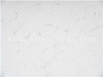 Carrara White Quartz  White With Grey Veins  Quartz Tiles