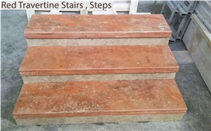 Red Travertine  Stairs