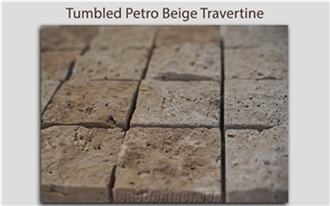Tumbled Petro Beige Travertine, Paver Cobble Stone Paving