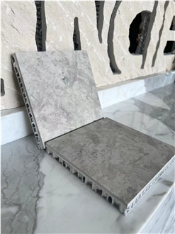 Gary Smoke Limestone Grey Laminated Honeycomb Panels