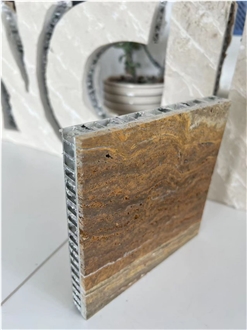Golden Travertine Laminated Aluminum Honeycomb Panels