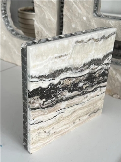 Tiger Onyx White Black Tile Laminated Honeycomb Panels
