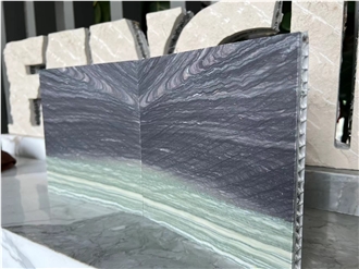 Verde Cipollino Marble Laminated With Honeycomb Panels