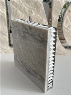 White Macaubus Marble Tile Laminated Honeycomb Panels