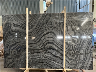 High Quality Black Wood Vein Marble Slabs