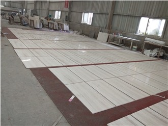 Hot Natural Wooden White Marble Slabs
