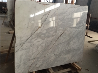Polished Snow White Marble Square Thin Tiles