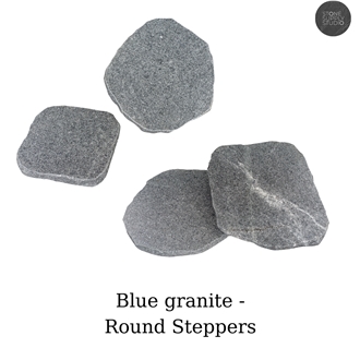 Gray Granite-Round Steppers Garden Stepping Pavement