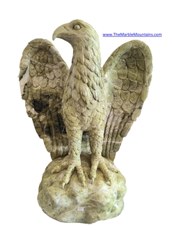 Jade Green Marble Eagle Sculpture - Tu Hung Stone Arts