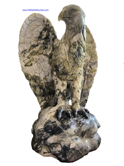 Jade Green Marble Eagle Sculpture - Tu Hung Stone Arts