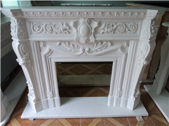 2024 Year NEW Design White Marble Modern Fireplace