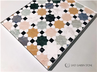 Art Deco Design Malta Marble Mosaic Tiles For Wall & Floor