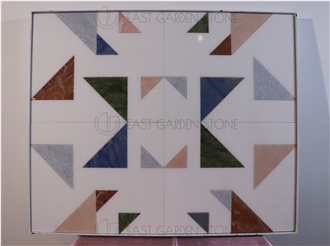 Lula Multicolor Triangle Polished Marble Mosaic Tiles