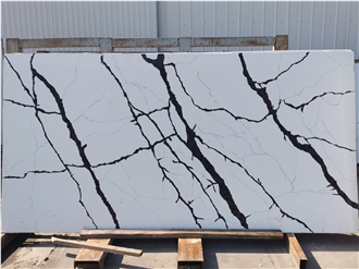 Artificial Slab Polished Surface Quartz Stone Quartz Wall