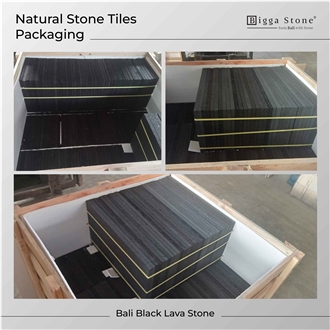 Black Lava Stone Floor Tiles Flagstone Walling